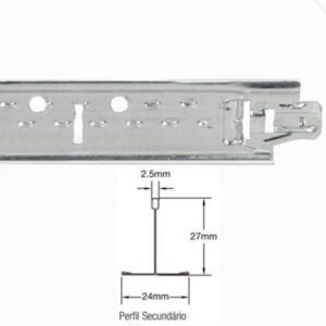 PERFIL T SECUNDÁRIO TRAVESSA - ALFA T24 1250MM - 0026150