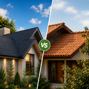 Comparação entre Telha Shingle e telha cerâmica em residências com diferentes estilos arquitetônicos